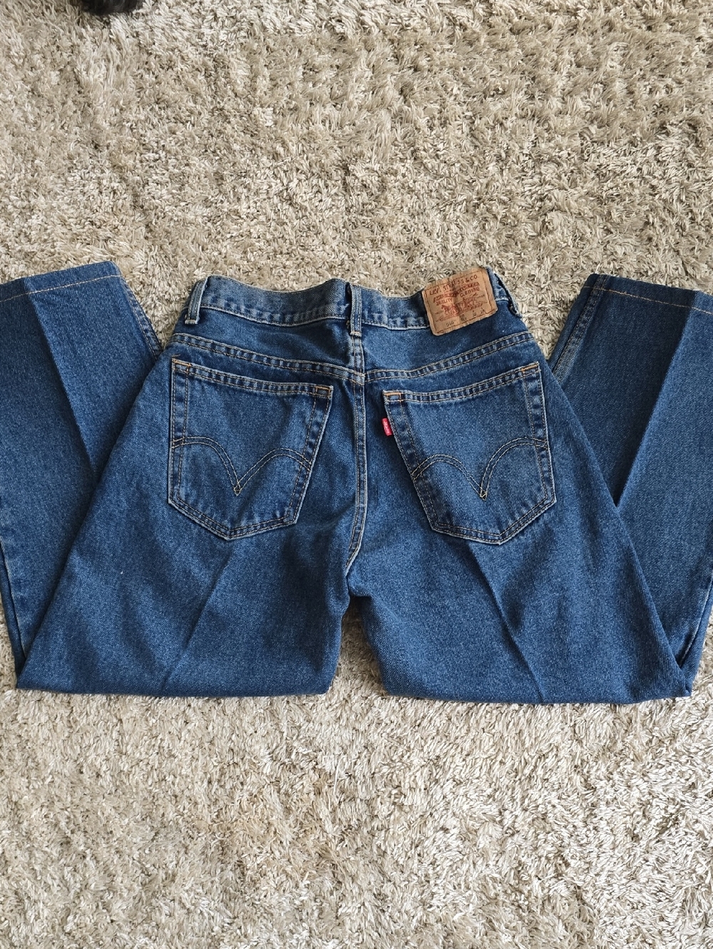 Levi's Blue Denim Relaxed Jeans with Arcuate Detail